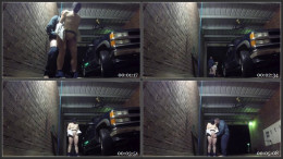 Naked and hooded at the car wash