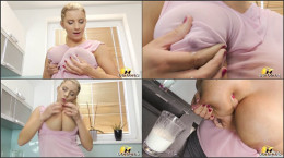 Big Tits Milf Milking Breast A Lot To Glass And Try It