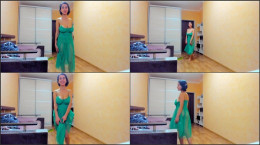 Hot Myla Angel In A Green Transparent Dress