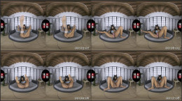 A horny ebony babe Glorya posing her feet and dildoing her dark muff in VR