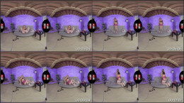 Naughty schoolgirl Noemi Blonde fingerfucks herself on the sofa