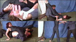 Petite Lady In Denim Outfit Dominates A Guy