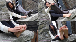 Aliza Showing and Touching her Feet by the Mil