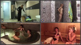 Mature ladies relaxing in a sauna HD