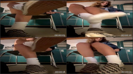 Teen Showing Her Feet While In A School